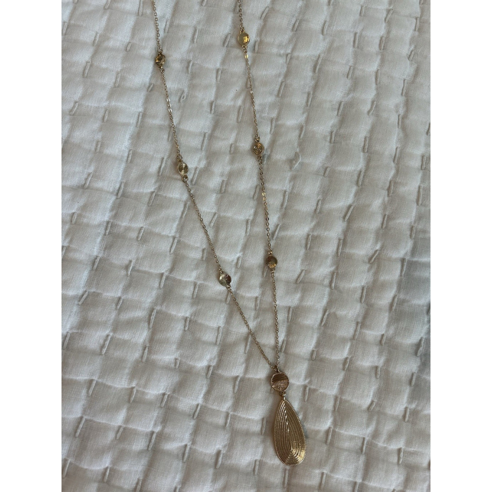 Sonoma Gold Toned Necklace With Extender Long Pendant - Picture 3 of 6